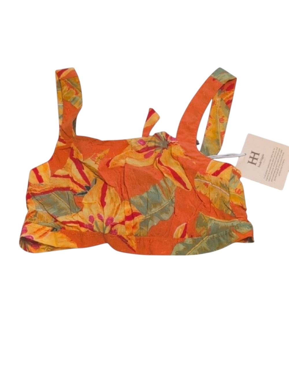 Haute Hippie Floral Crop Top in Orange and Yellow Size Small